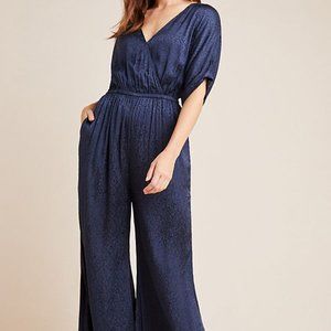 NWT Anthropologie Yanna Leopard-Jacquard Jumpsuit